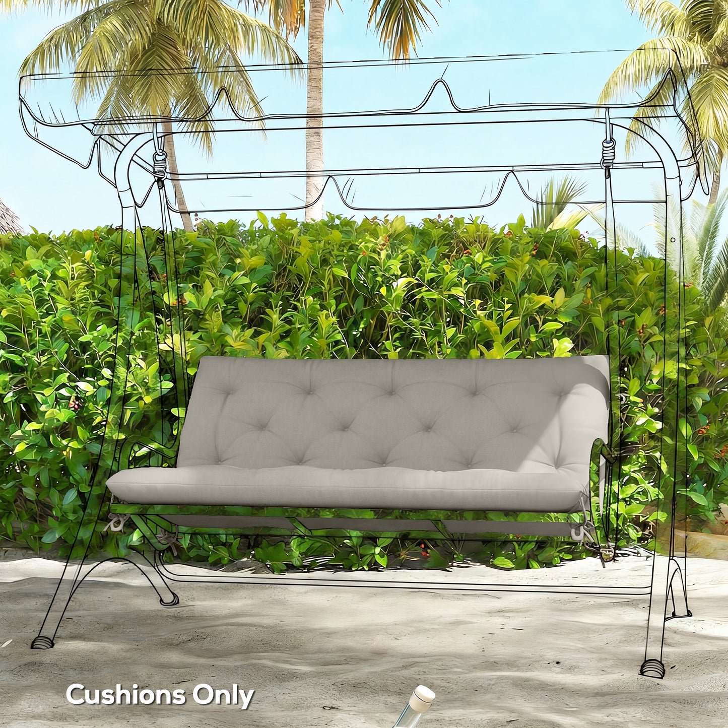 Garden Bench Cushion, 2 Seater Swing Chair Cushion