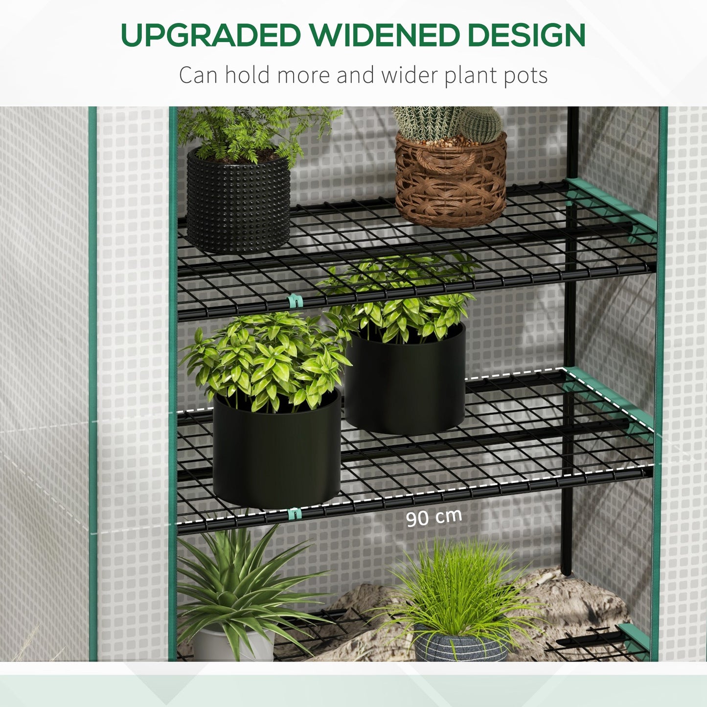 5 Tier Widened Mini Greenhouse with Reinforced PE Cover