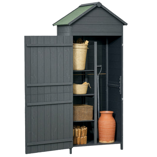 Garden Shed 4-Tier Wooden Garden Outdoor Shed 3 Shelves Utility