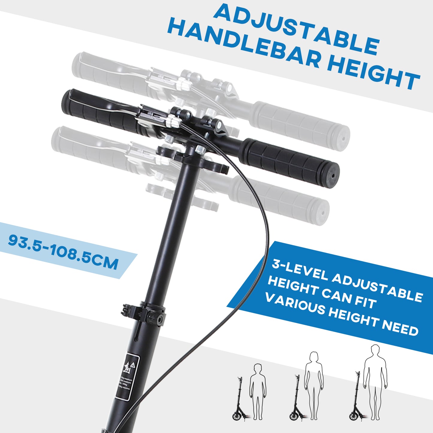 Adult Teens Kick Scooter Foldable Height Adjustable Aluminium Ride
