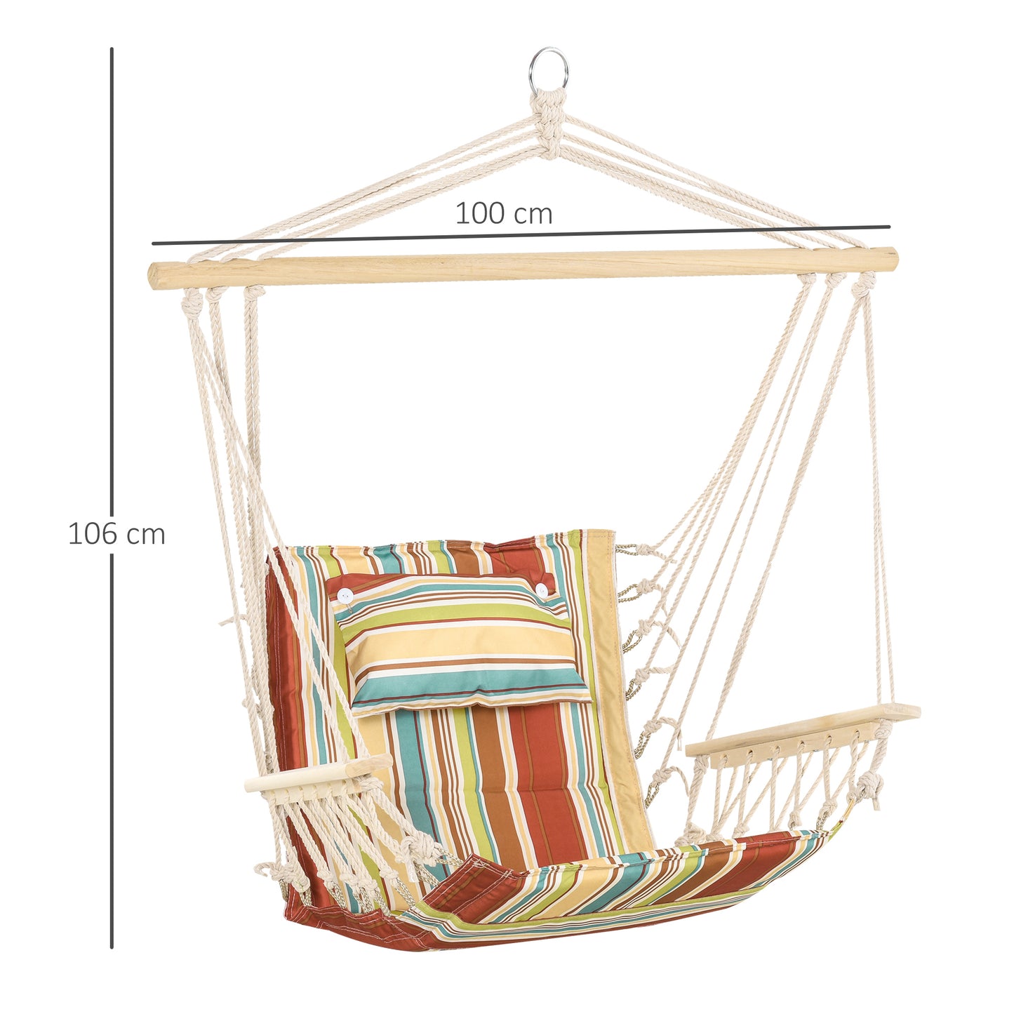 Hanging Hammock Chair Swing Chair Thick Rope Frame Safe Wide Seat
