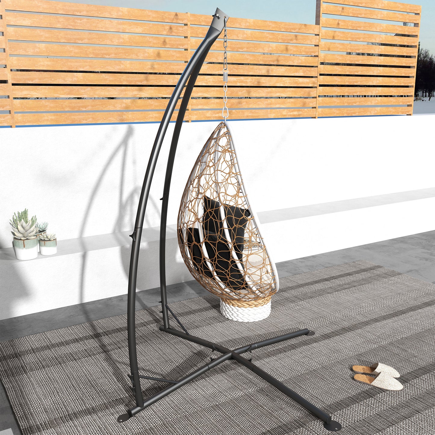 Hammock Chair Stand, Hanging Heavy Duty Metal Frame Hammock Stand (2)