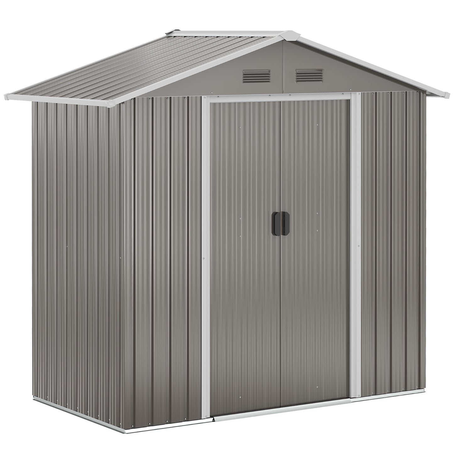 6.5ft x 3.5ft Metal Garden Storage Shed for Outdoor Tool Storage