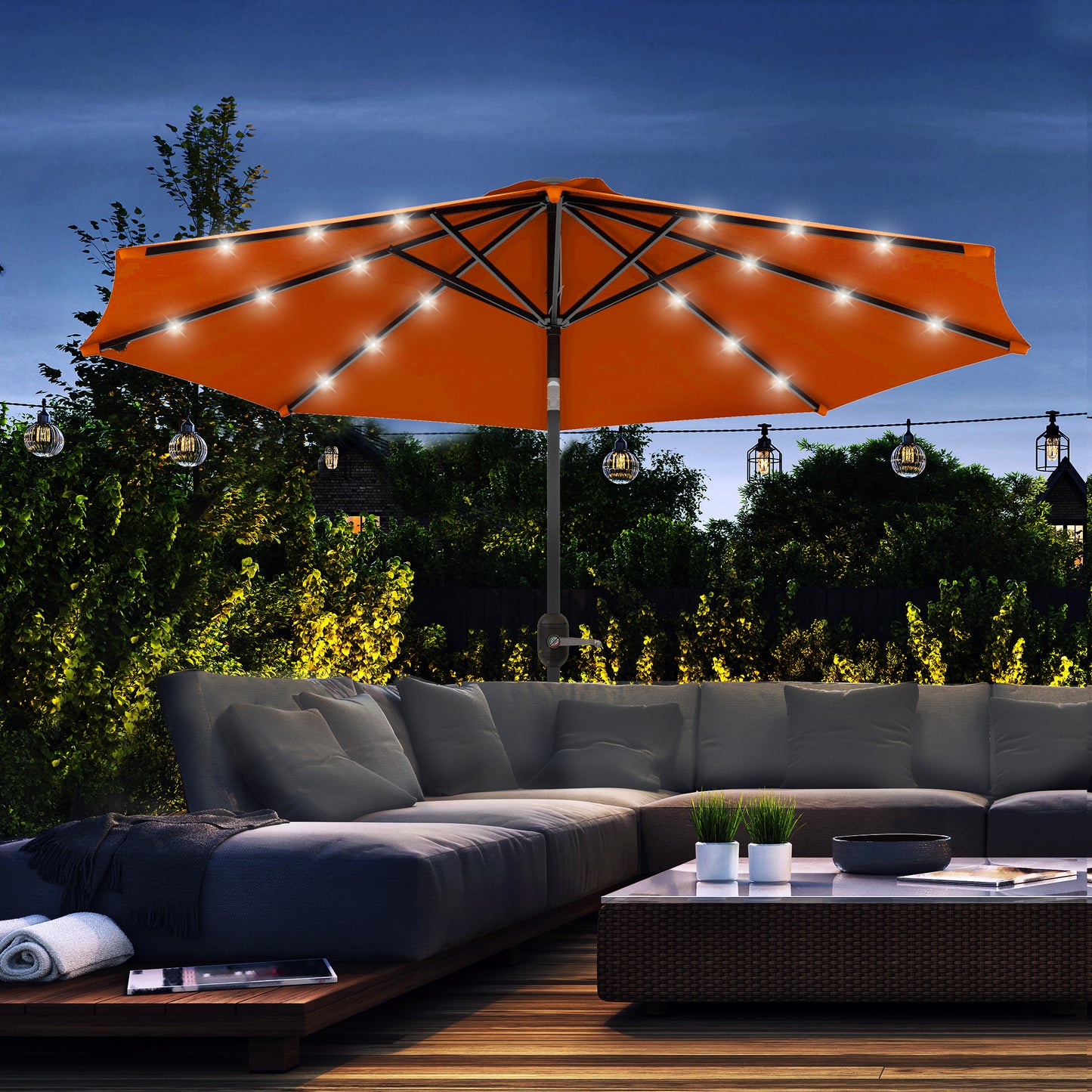 2.7m Outdoor Patio Garden Umbrella Parasol with Tilt Crank