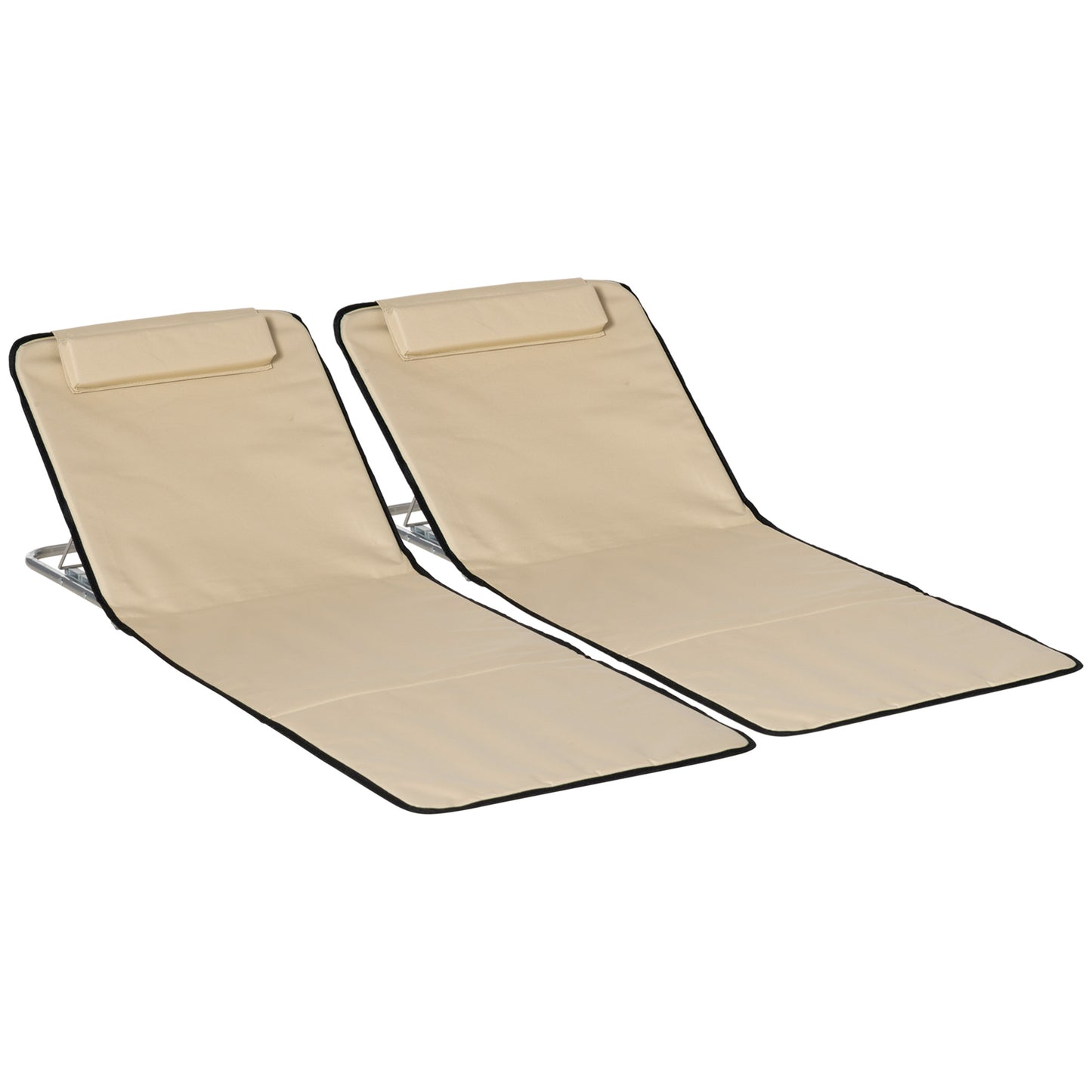 Set of 2 Foldable Garden Beach Chair Mat Lightweight Outdoor Sun