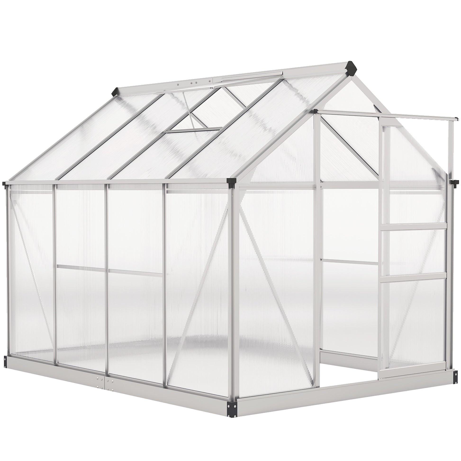 6 x 8ft Walk-In Greenhouse, with Sliding Door