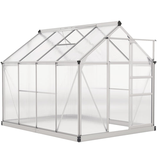 6 x 8ft Walk-In Greenhouse, with Sliding Door