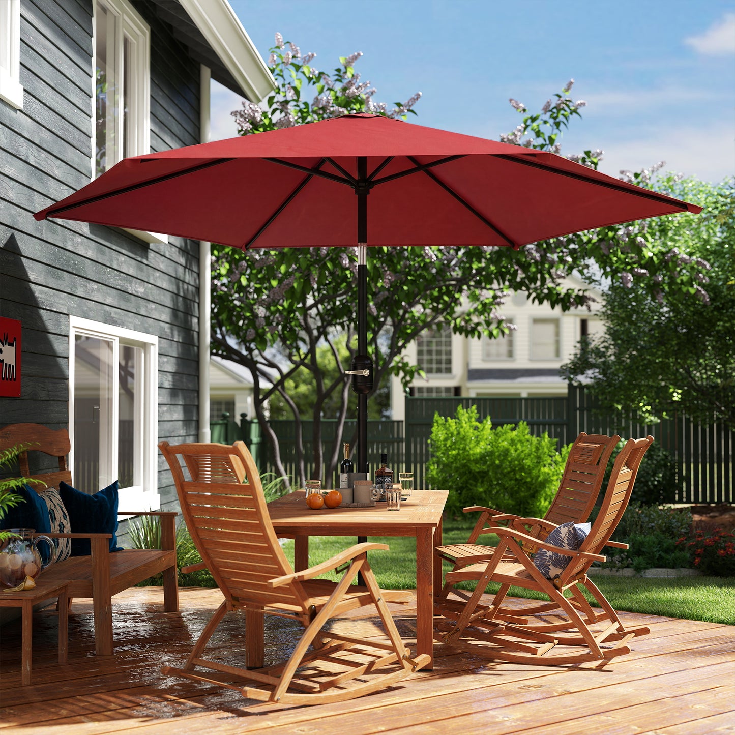 2.6 m Garden Parasol Umbrella with Aluminium Pole (4)