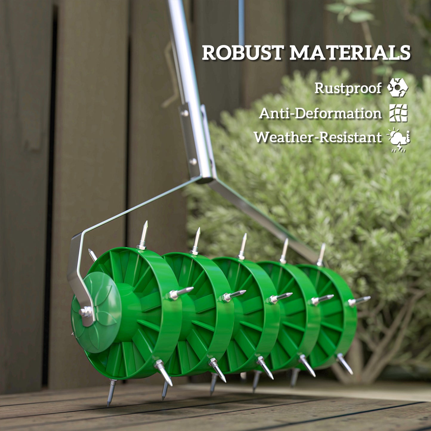 Rolling Lawn Aerator, Manual Grass Spike Roller