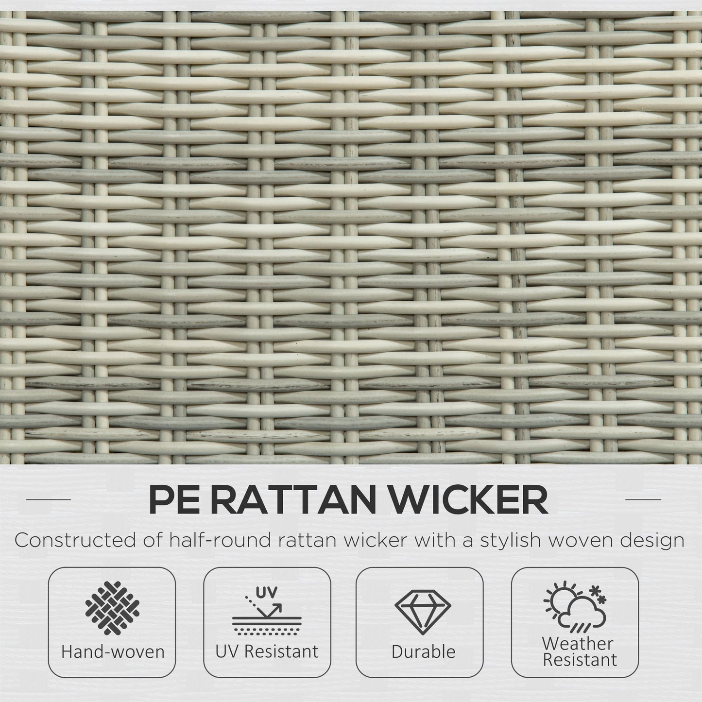 5 Pieces Rattan Bistro Set with Adjustable Back