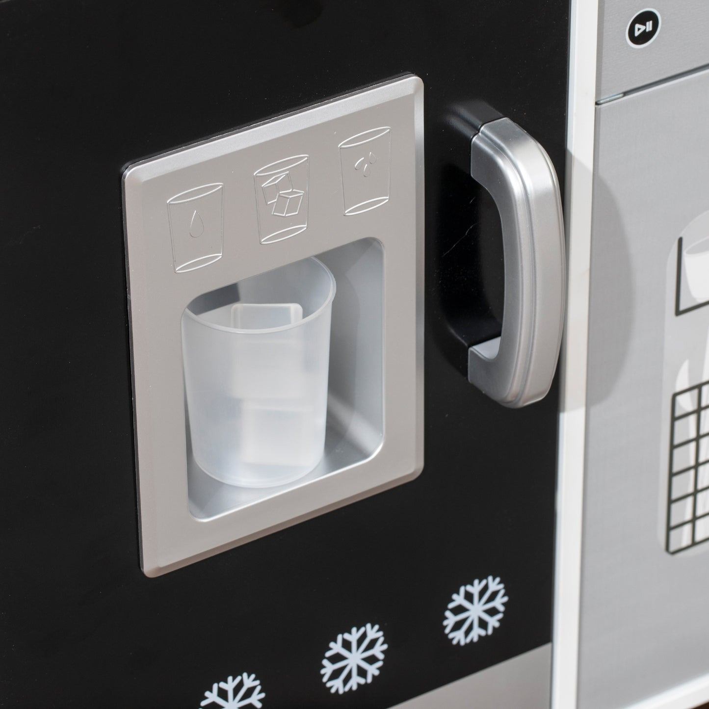 Kids Play Kitchen with Sound, Ice/Coffee Maker, Utensils, Microwave