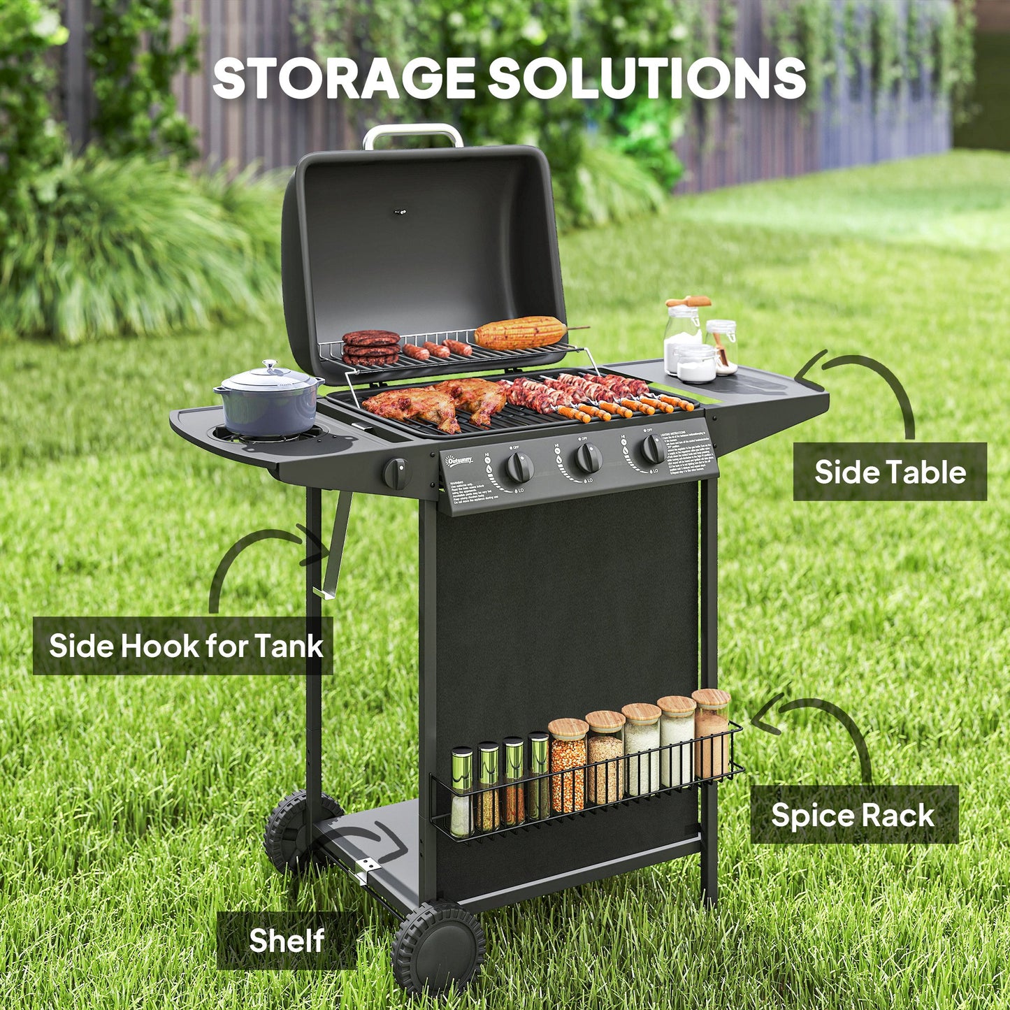 Four Burner Gas Grill BBQ