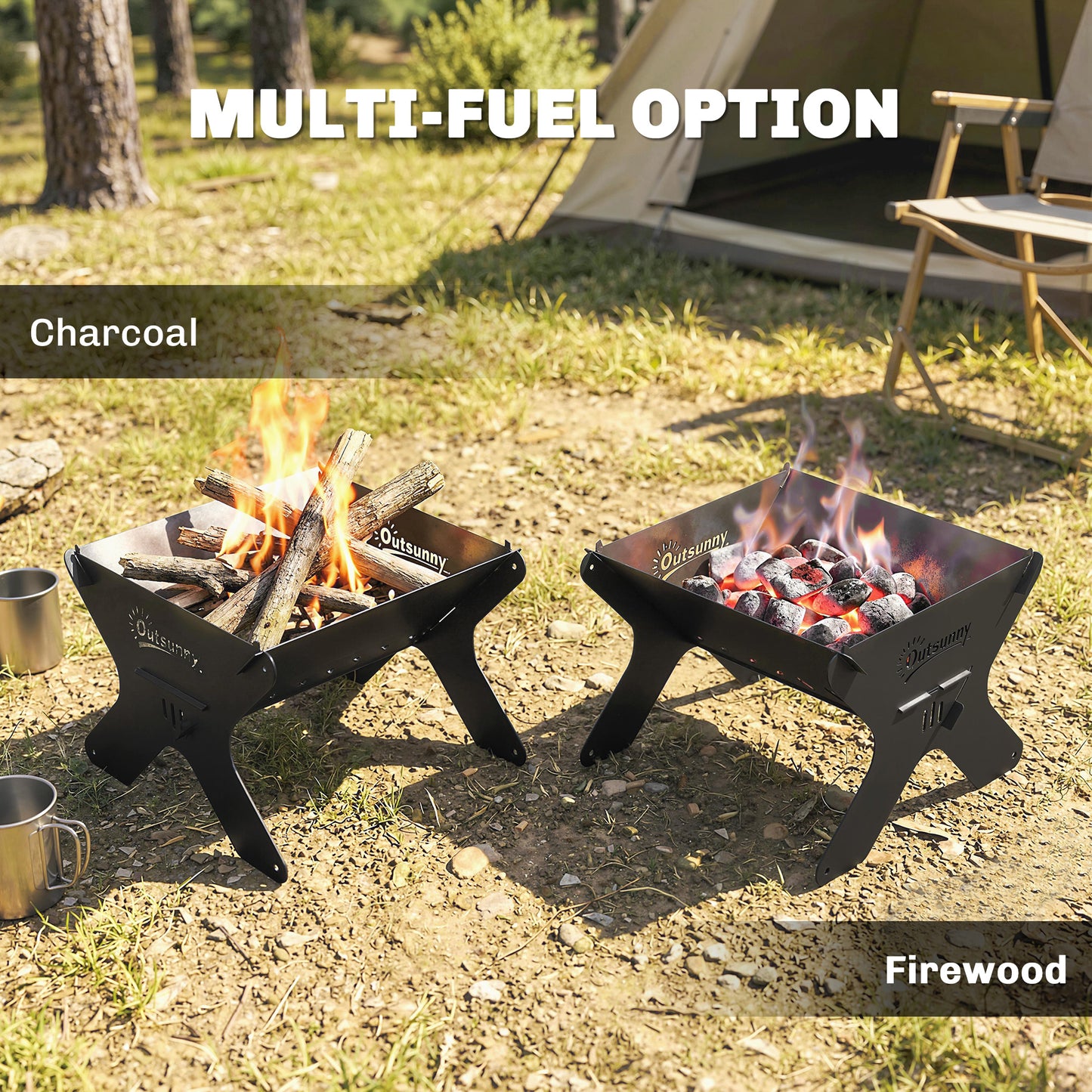 2-In-1 Portable BBQ Grill and Camping Fire Pit