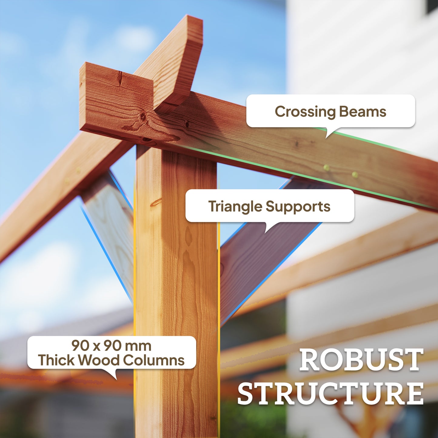 3 x 3 m Wooden Pergola Kit
