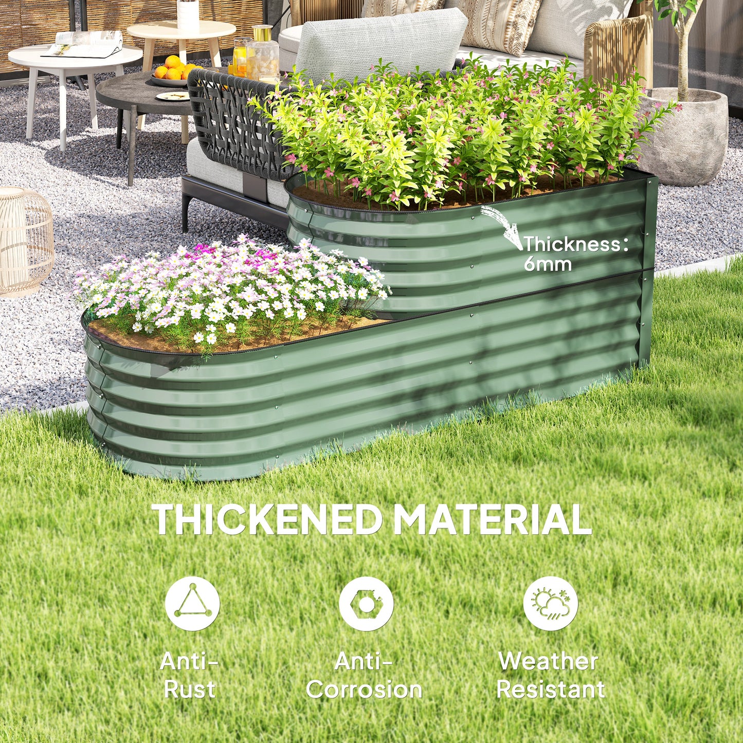 Two-Tier Galvanised Steel Garden Planter (2)