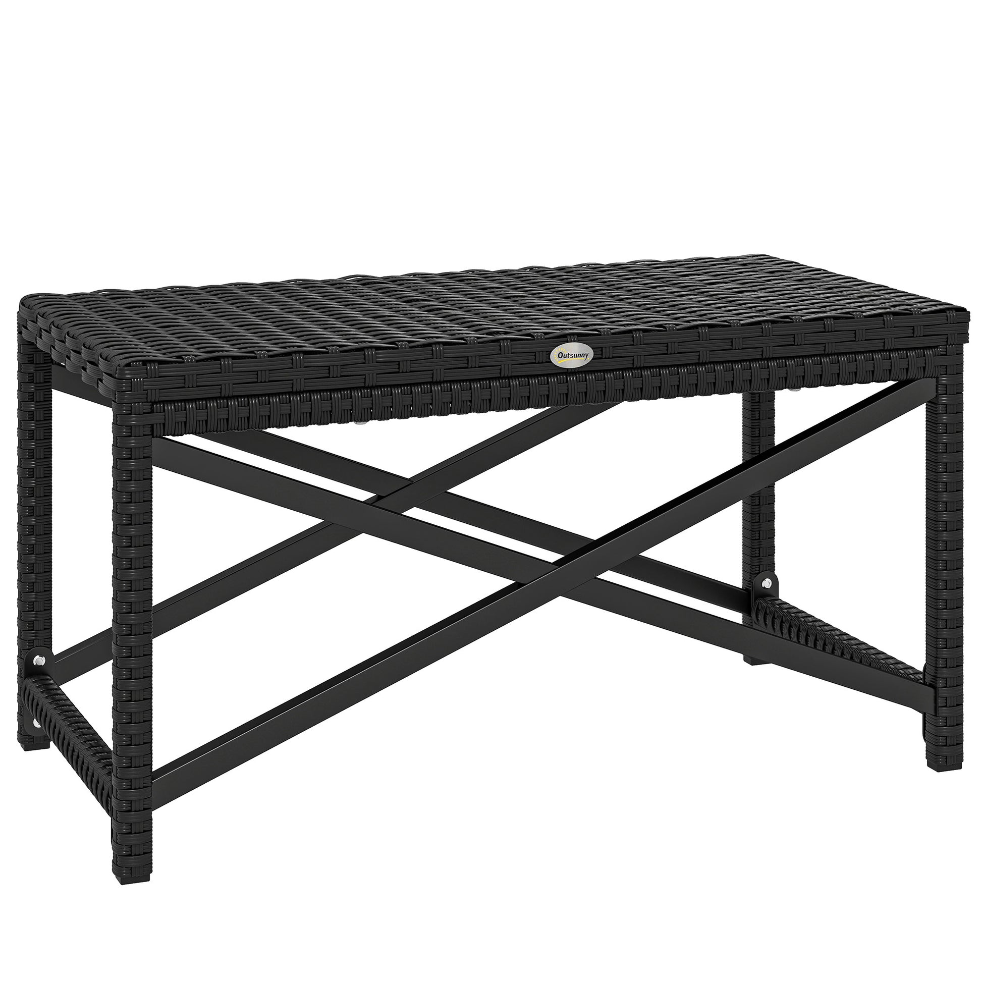 Outdoor Coffee Table Side Table with X-Shape Frame for Patio, Balcony
