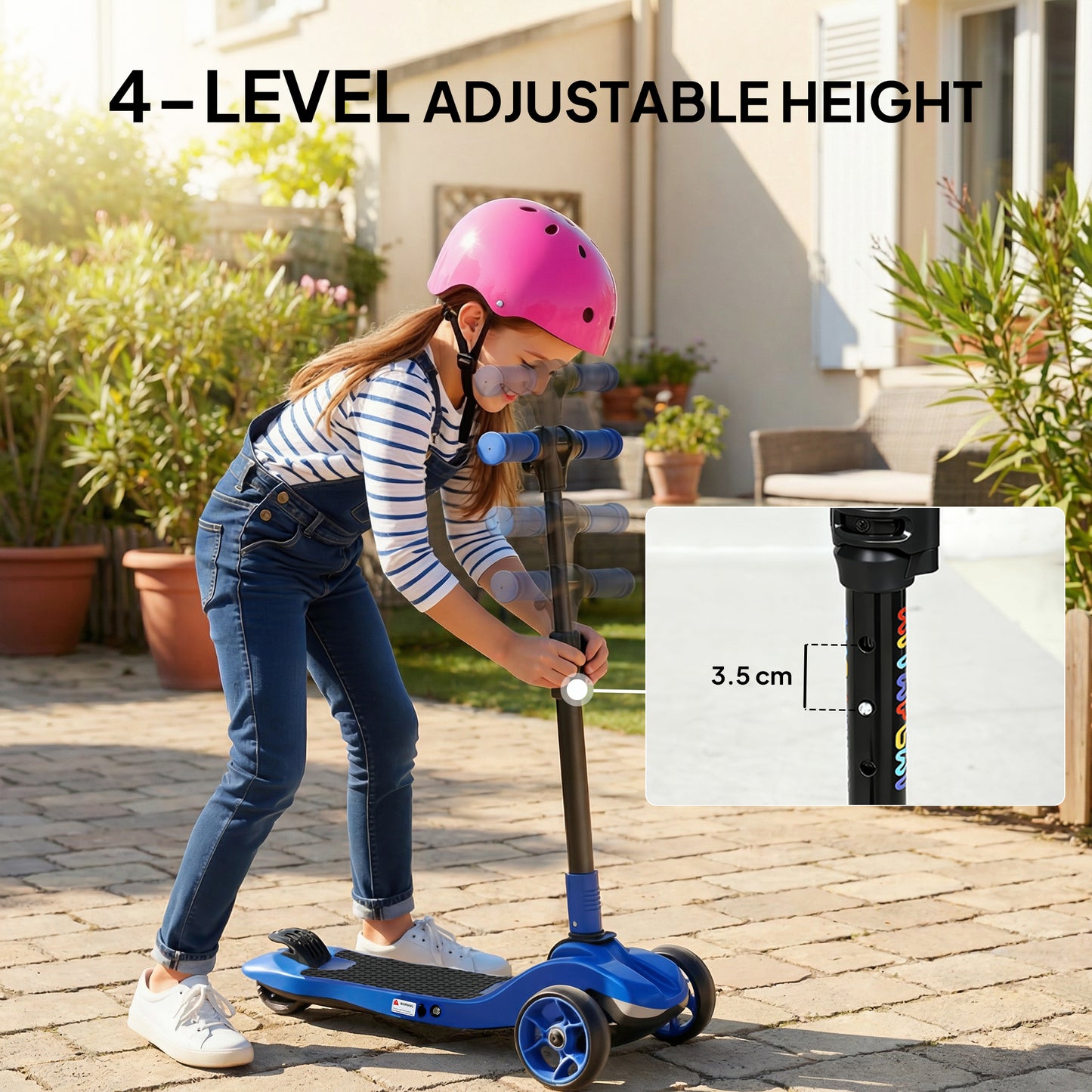 Three-Wheel Foldable Electric Scooter for Kids Aged 6-10 Years