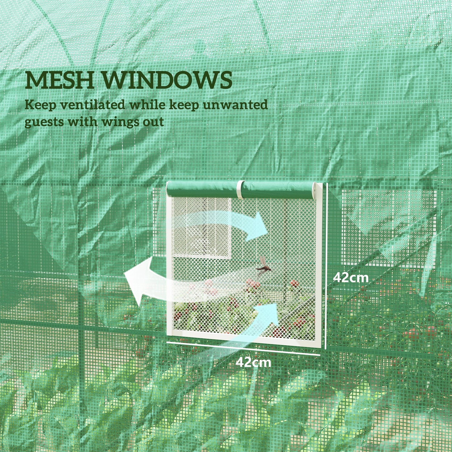245 x 200cm Polytunnel Greenhouse