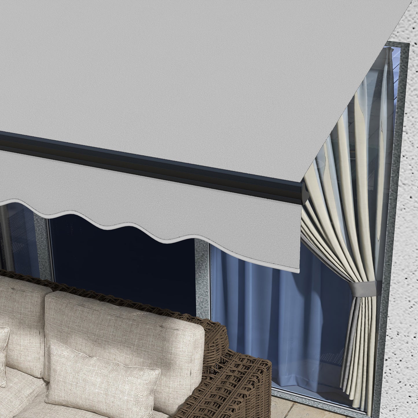 Electric Awning with Aluminium Frame and Remote Control, 3 x 2m