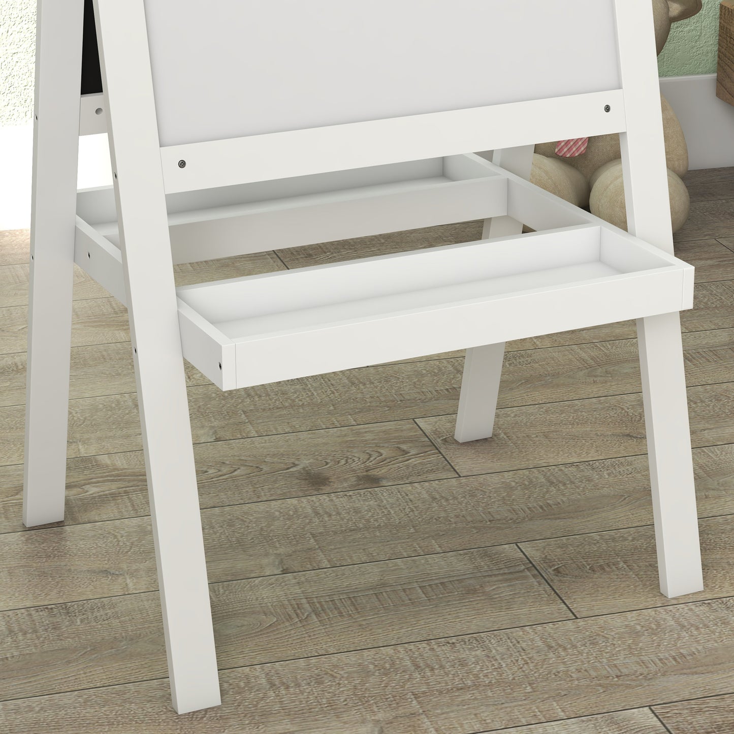 Kids Easel, Art Easel with Double Sided Whiteboard, Chalkboard