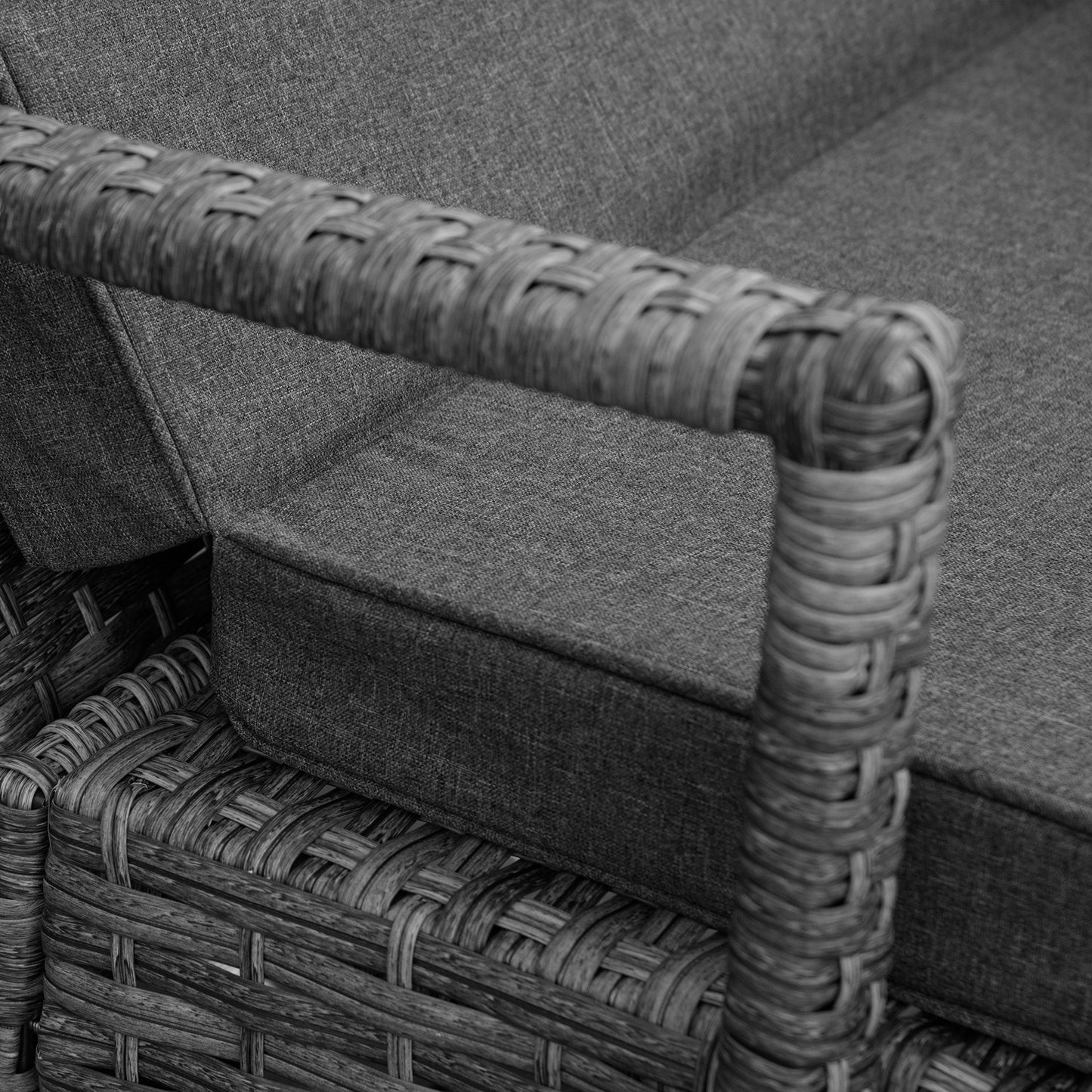 PE Rattan Sun Loungers set of 2 with Cushion