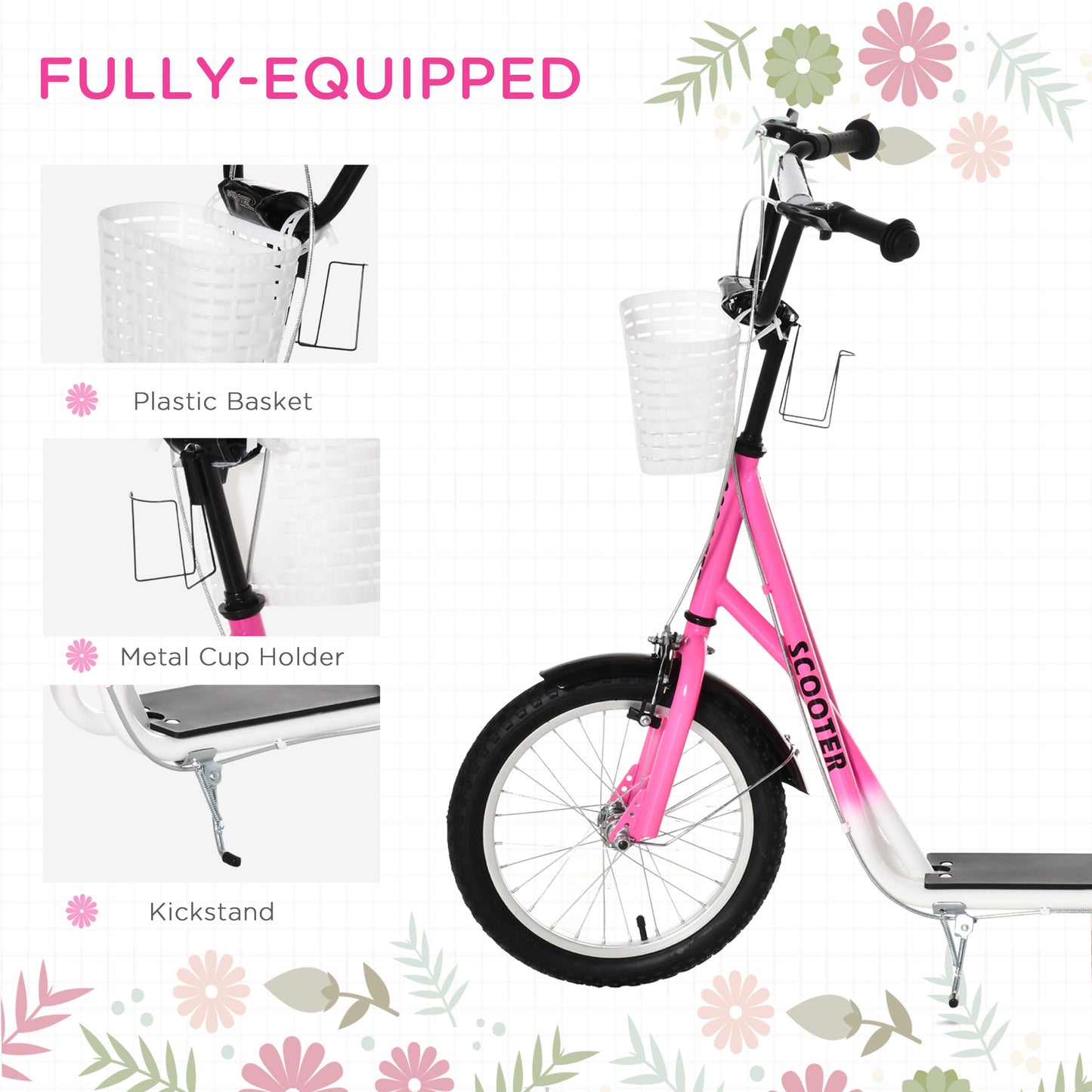 Kids Scooter, Kick Stunt Scooter with Adjustable Handlebar