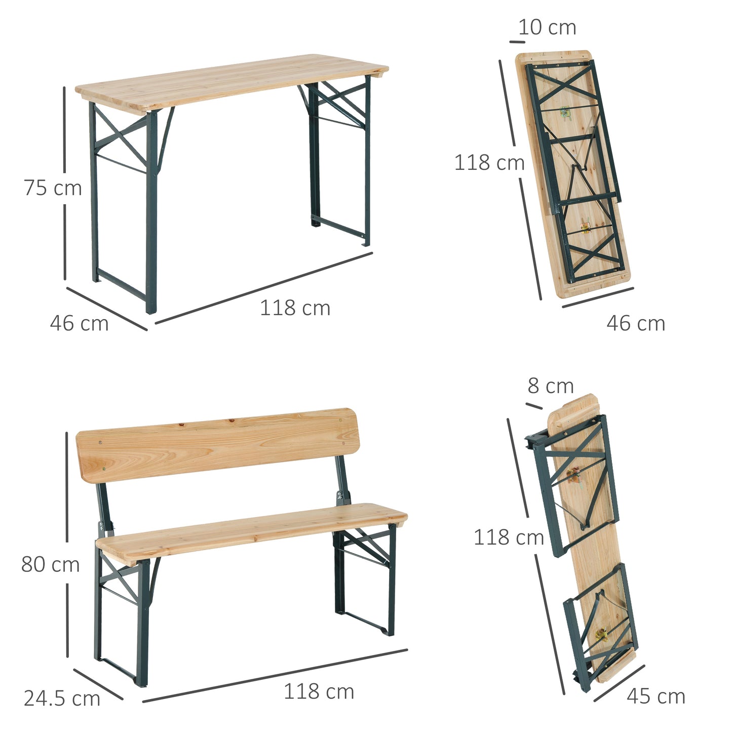 Portable Folding Camping Picnic Trestle Beer Table