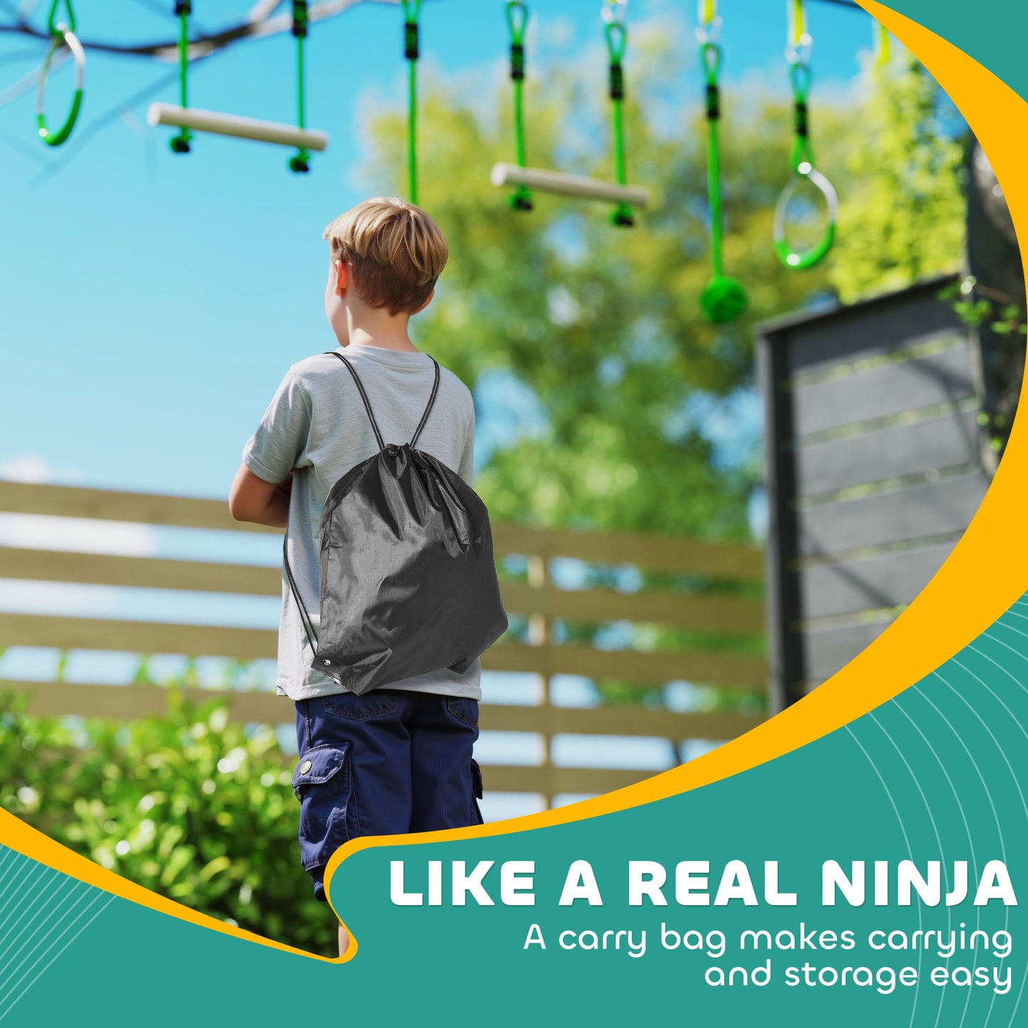 7-Piece Kids Zip Line Kit for Garden