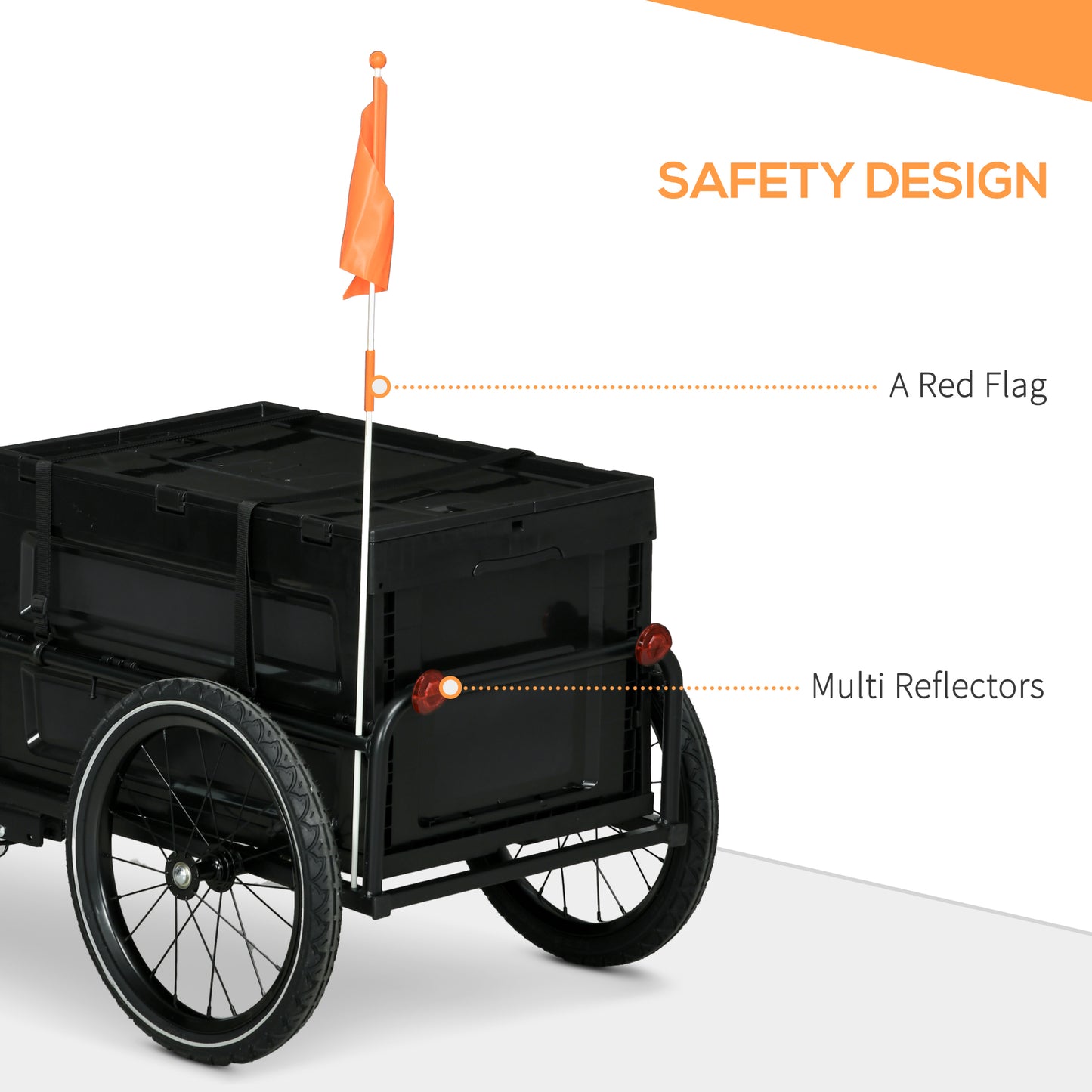 65L Steel Frame Bike Trailer Storage Box