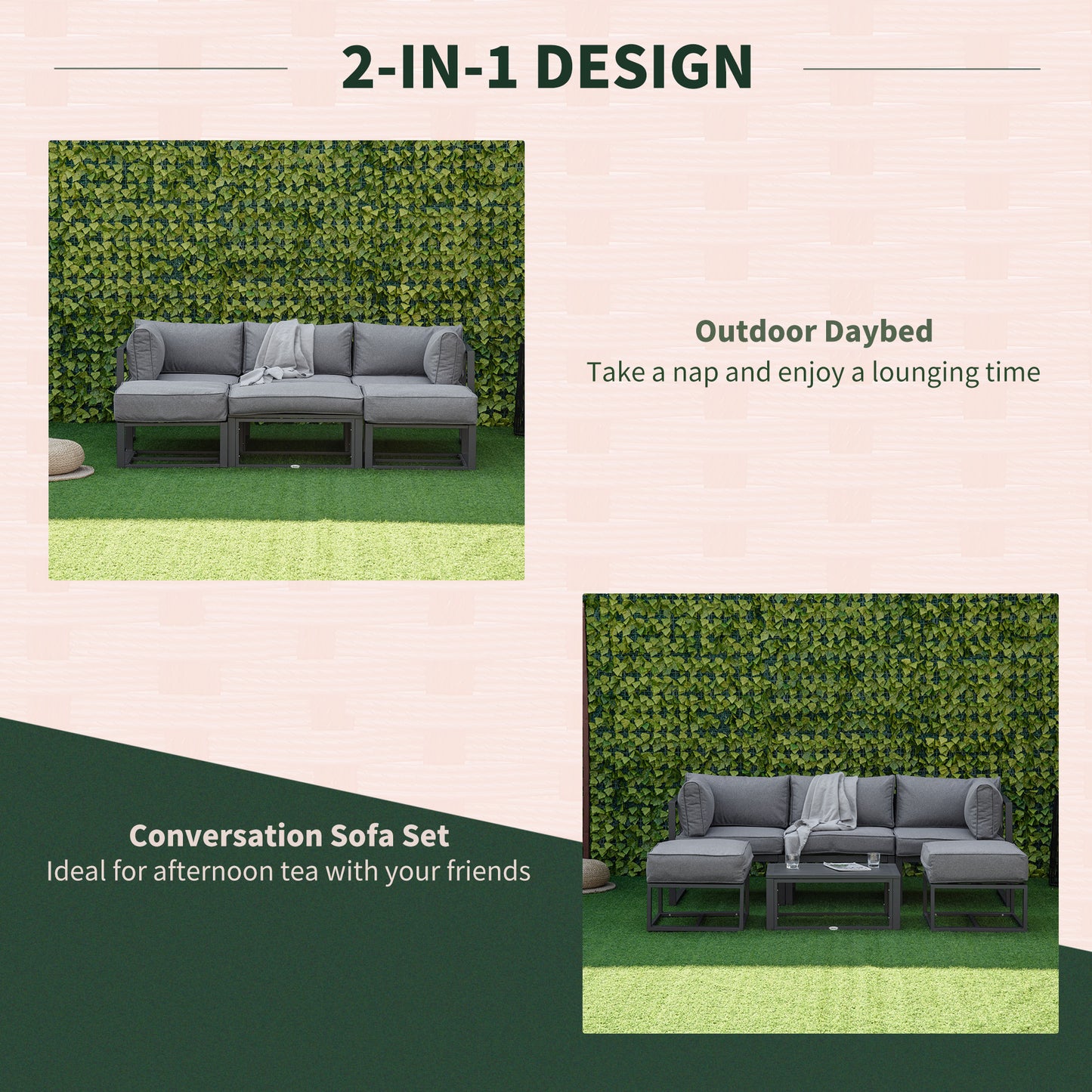 6 Piece Outdoor Couch, Sectional Sofa Set