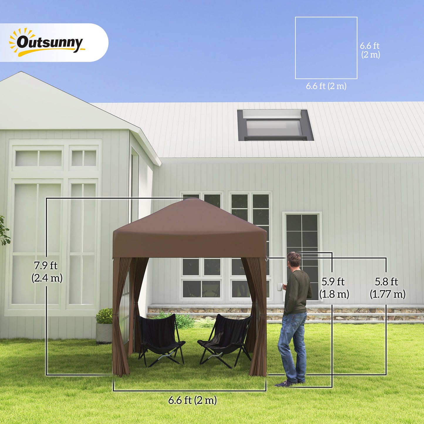 2 x 2 m Garden Pop Up Gazebo, Wedding Party Tent Marquee