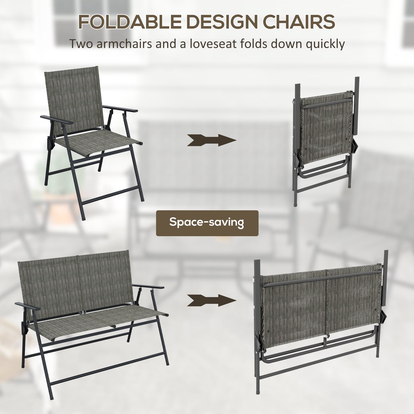 Four-Piece Metal Garden Sofa Set
