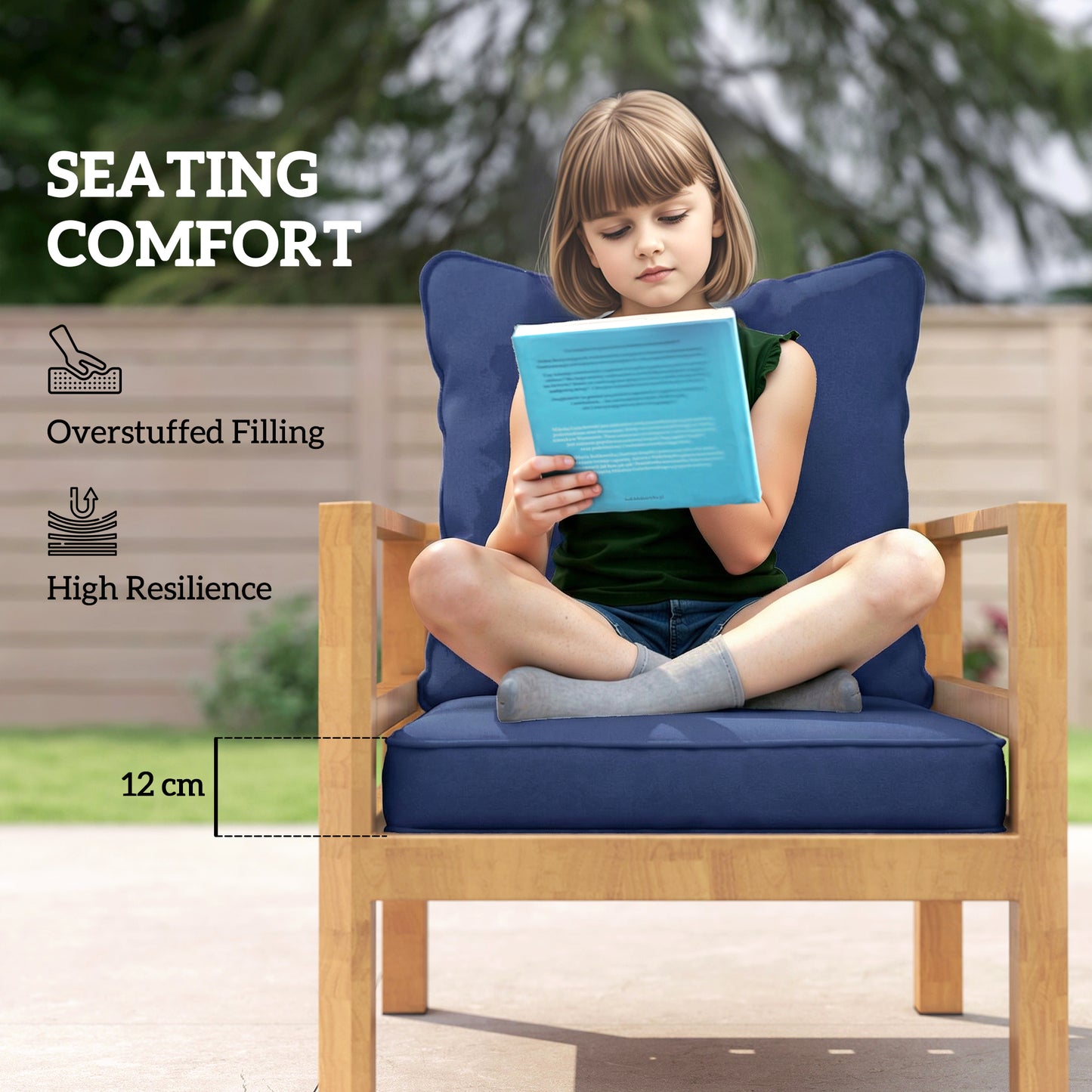 Seat and Back Padded Cushion Set, CUSHION ONLY