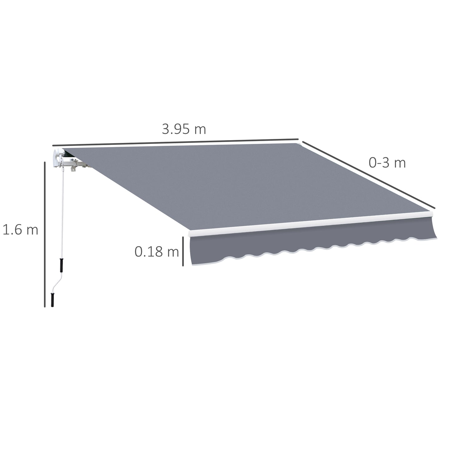 Manual Retractable Awning, size (4m x3m)