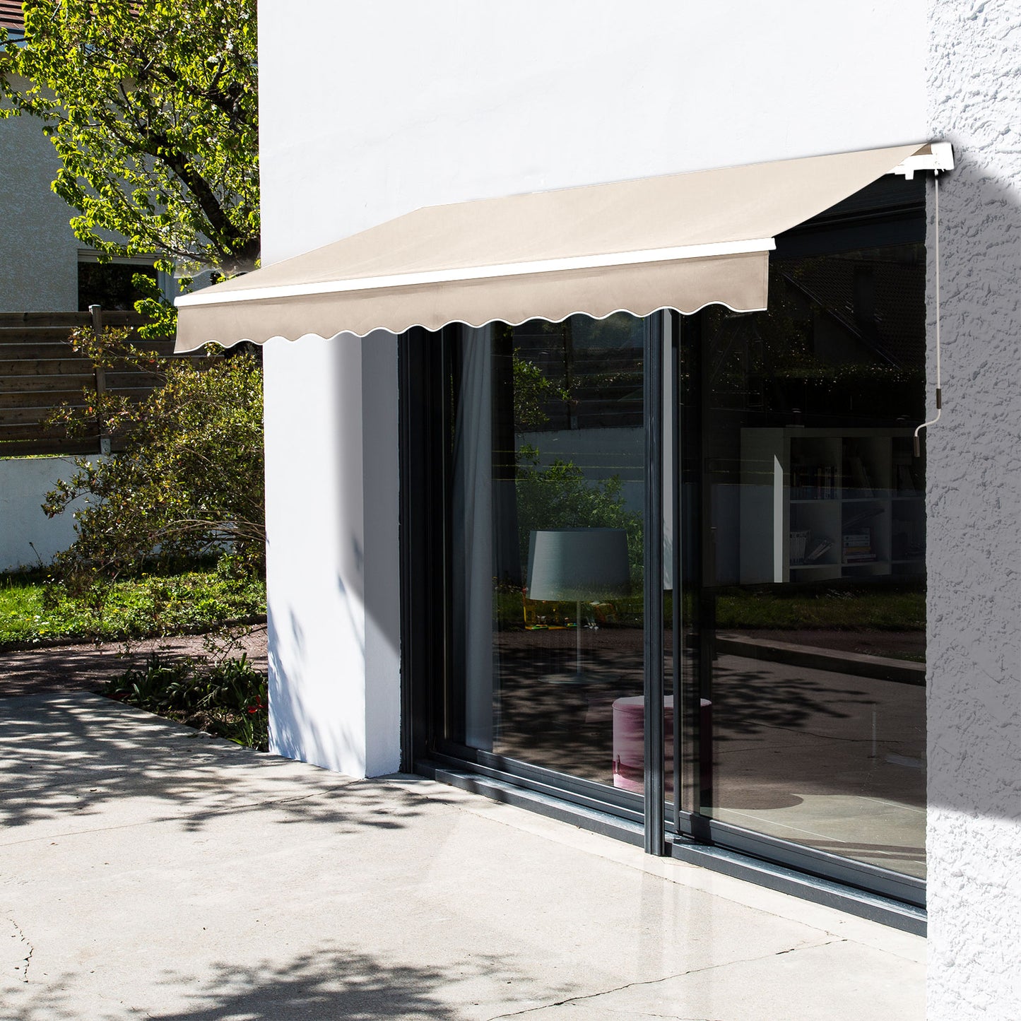 Manual Retractable Awning, 3x2.5 m-Ivory