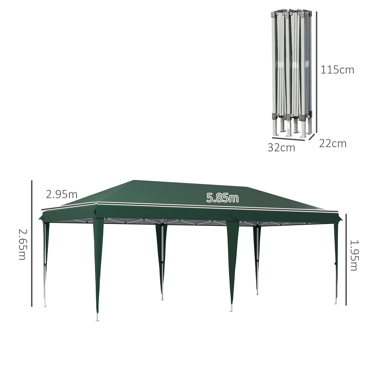 6 x 3 m Pop-Up Steel Frame Gazebo
