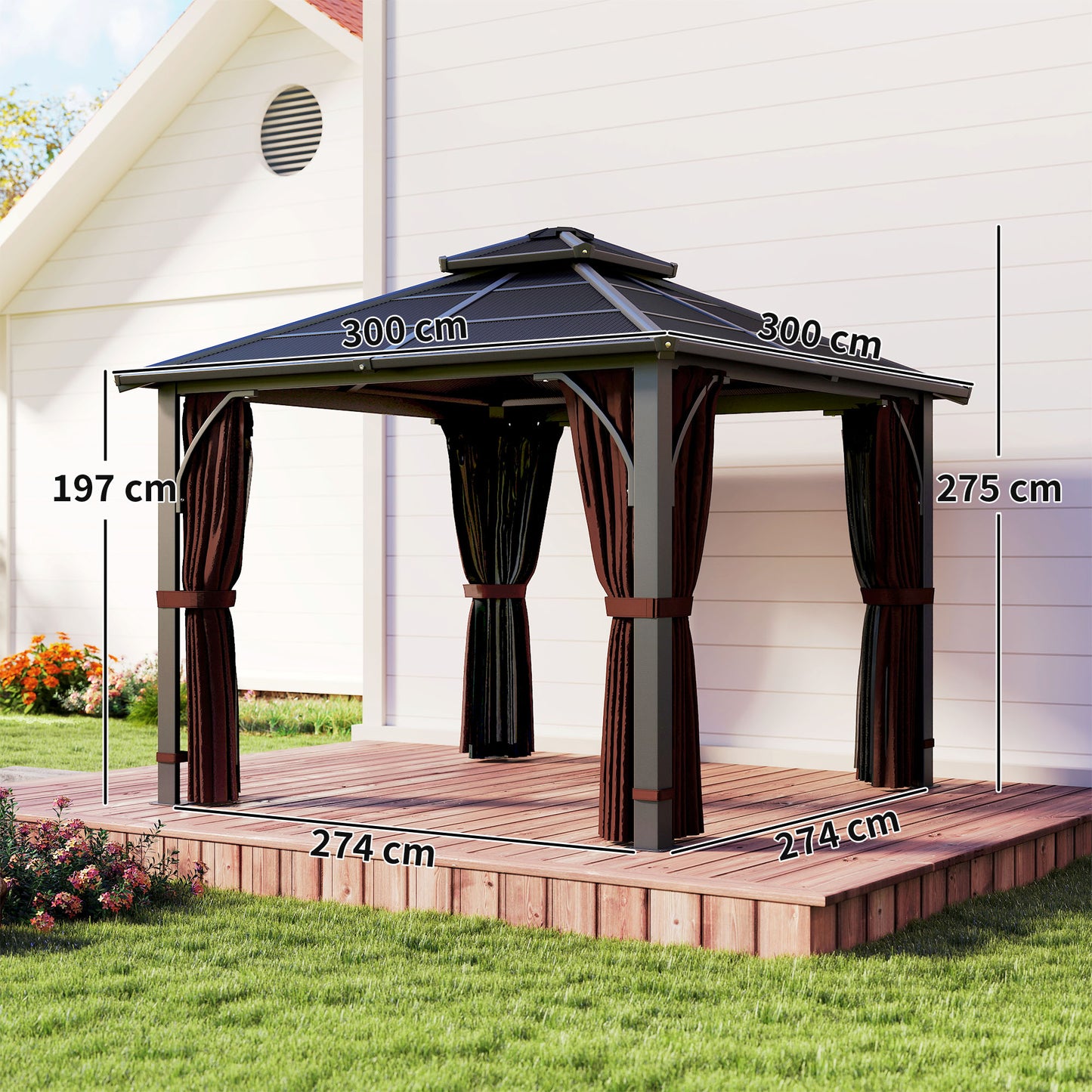 3 x 3(m) Hardtop Gazebo Canopy
