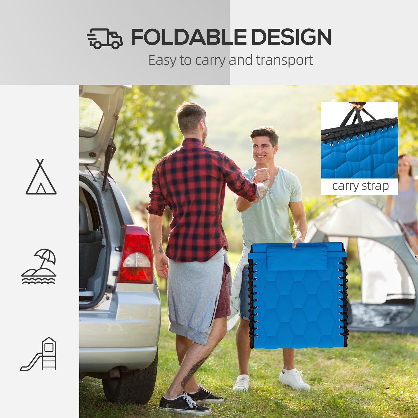Set of Two Sun Loungers, with Five-Position Reclining Backs