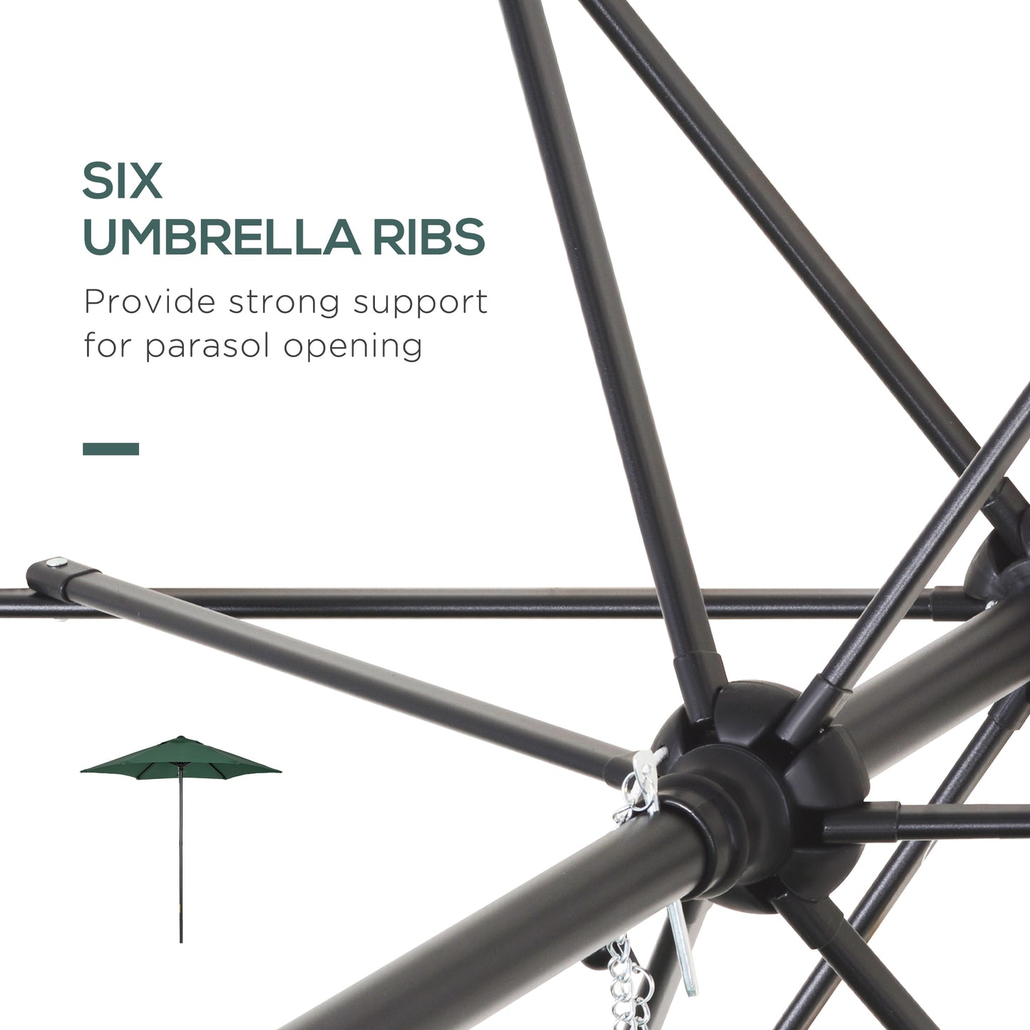 2m Garden Parasol Umbrella