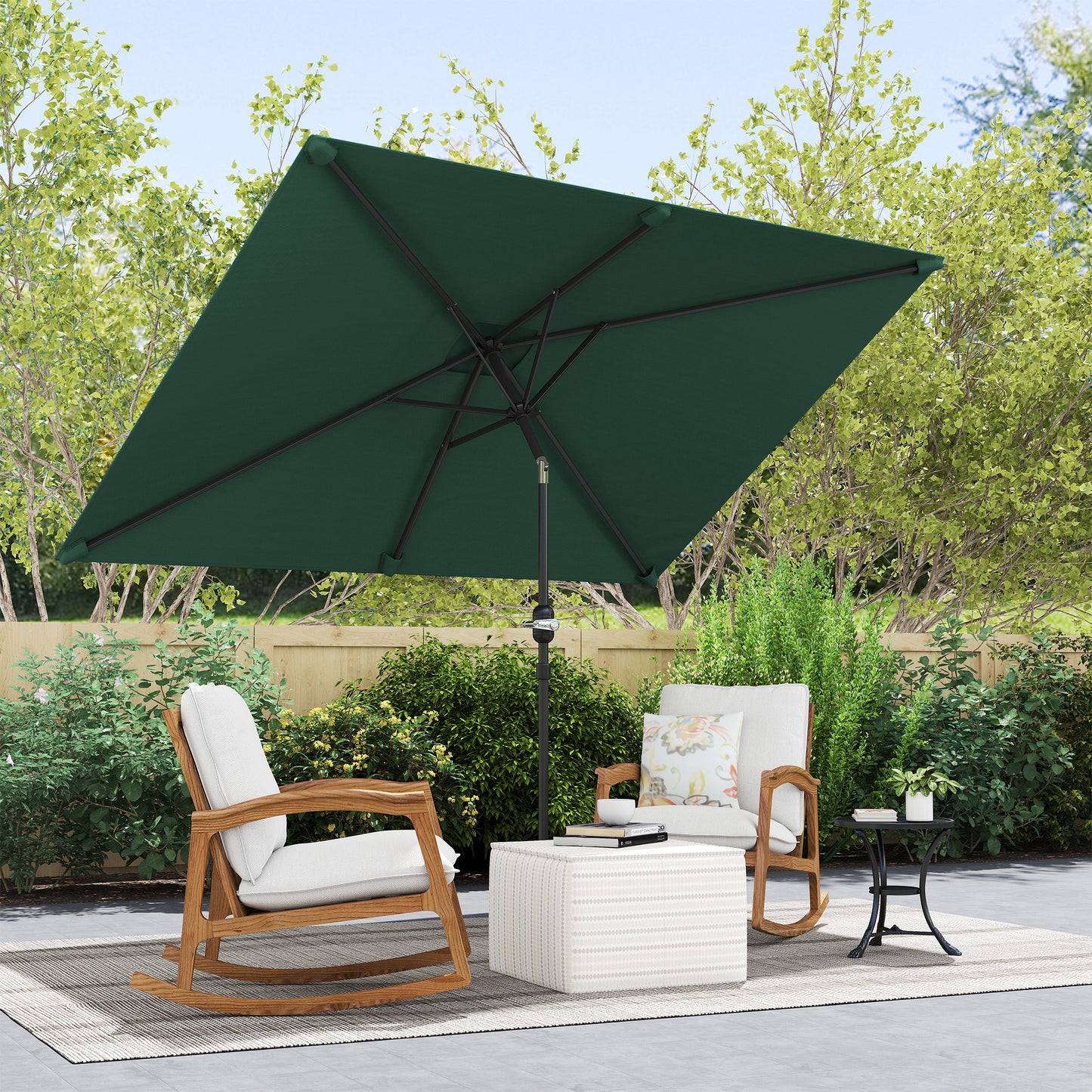 3x2m Garden Parasol Umbrella with Aluminium Pole, Tilt and Crank