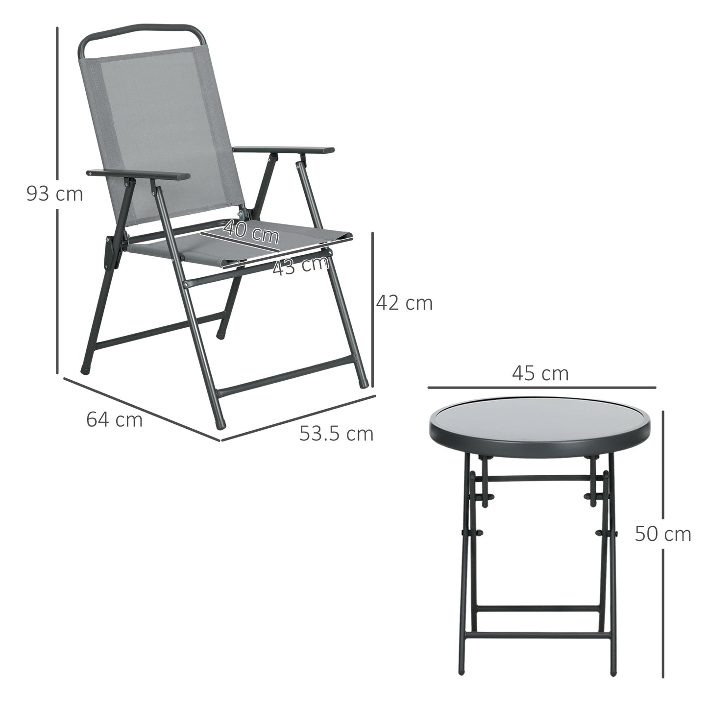 Three-Piece Garden Seat Set, with Glass-Top Table