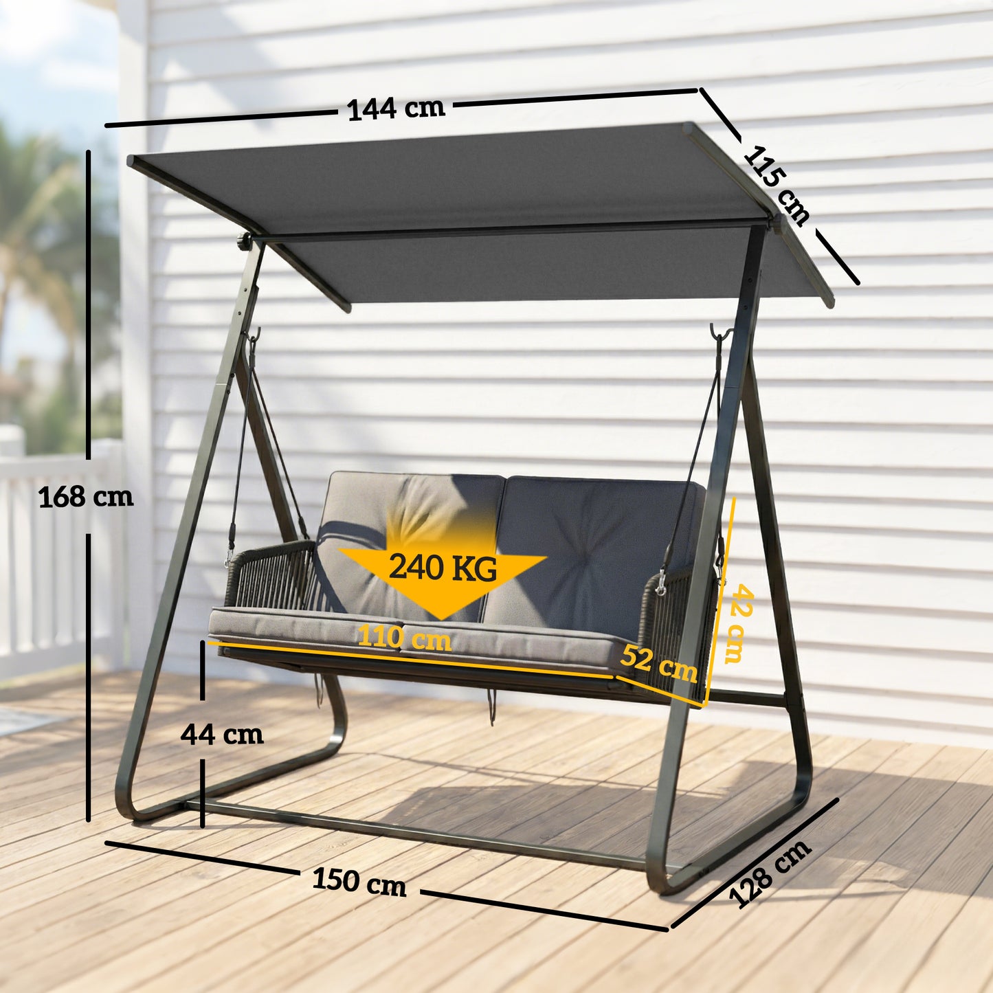 2-Seater Rattan Swing Chair