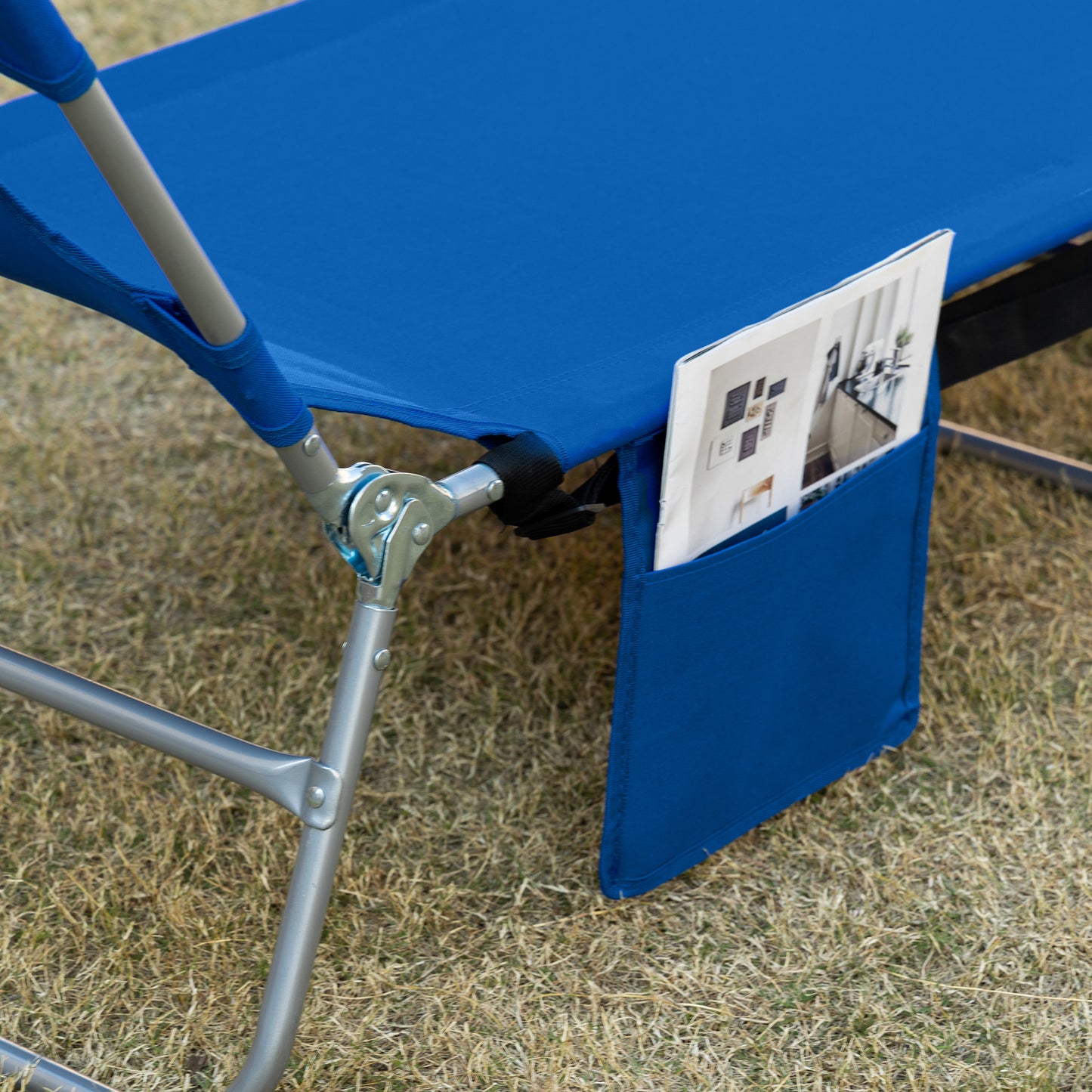 2 Pieces Foldable Sun Lounger with Reading Hole