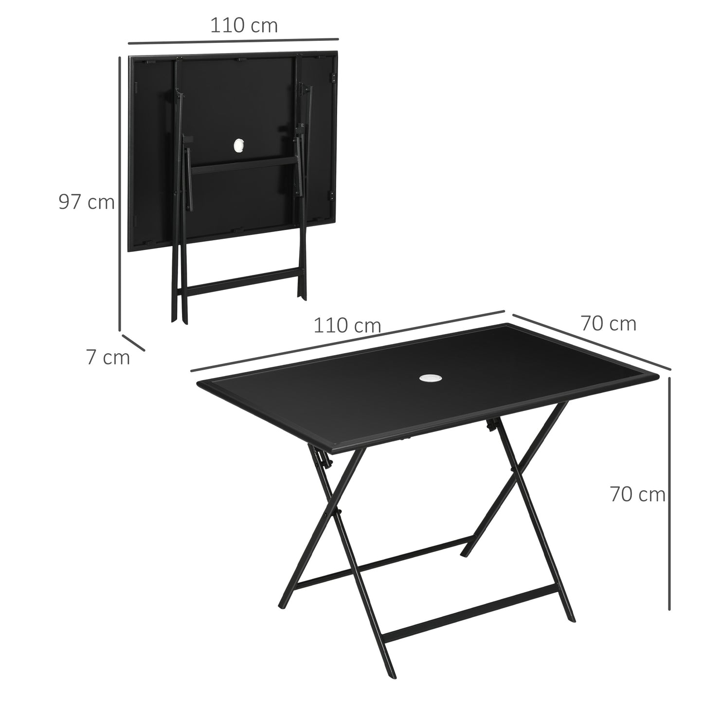 Folding Outdoor Dining Table for 6