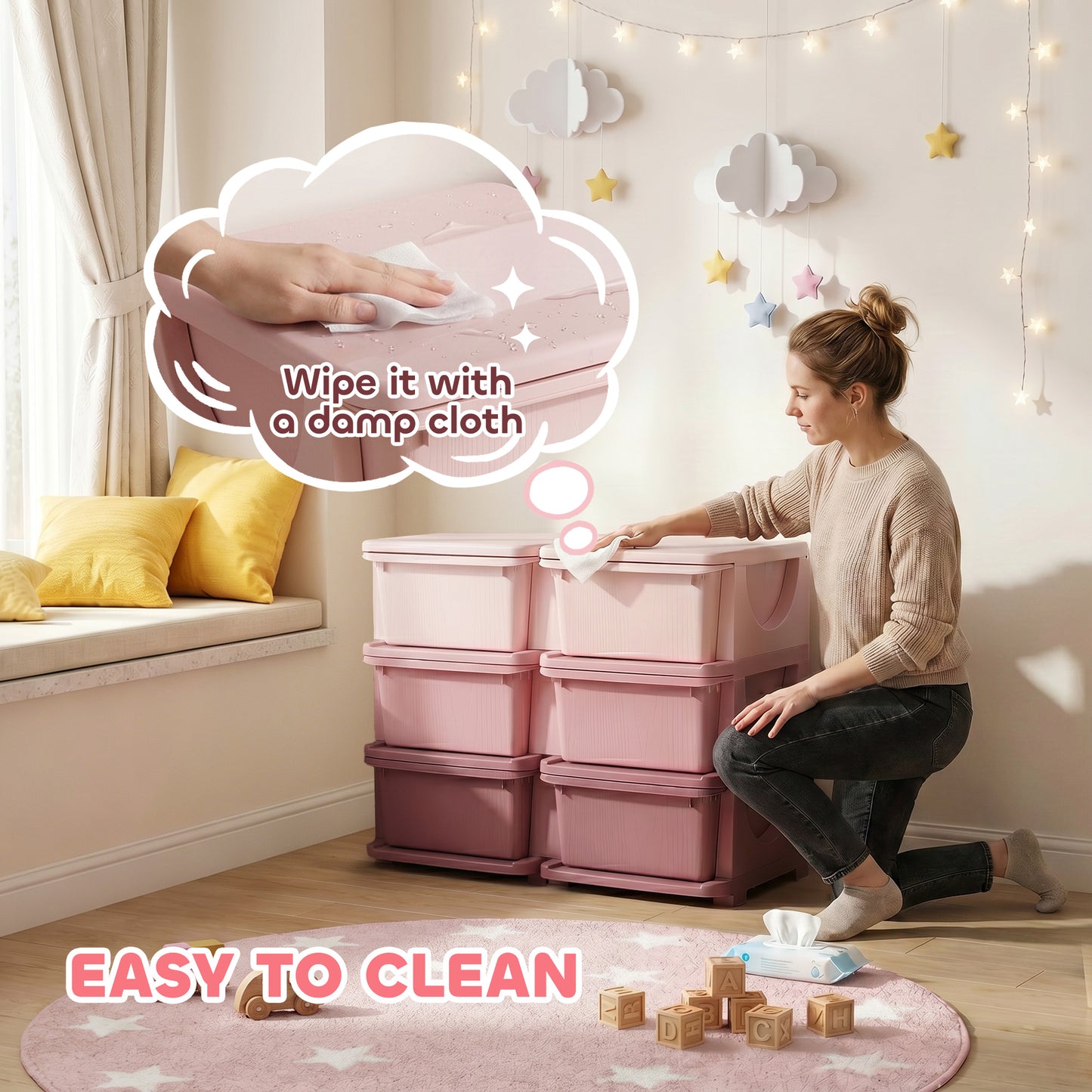 Kids Storage Unit, with Six Drawers