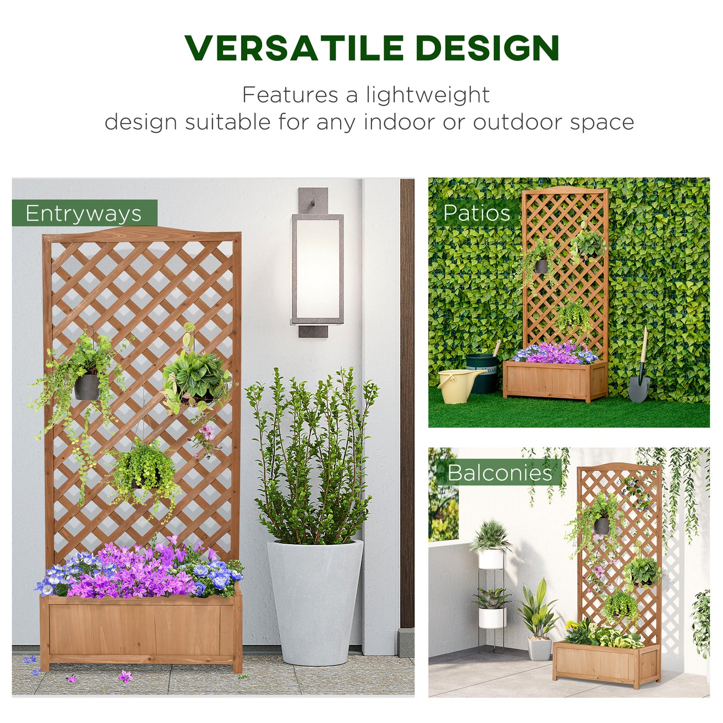 53L Garden Wooden Planter Box