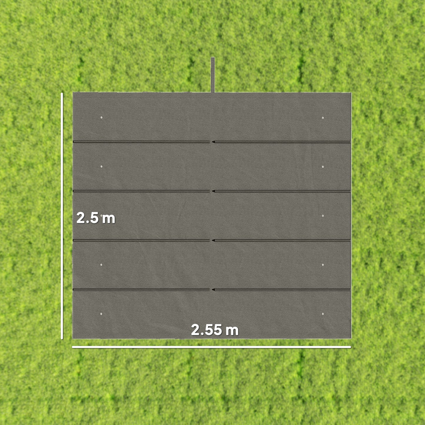 Retractable Pergola Cover, 2.55 x 2.5 m Replacement Canopy Fabric