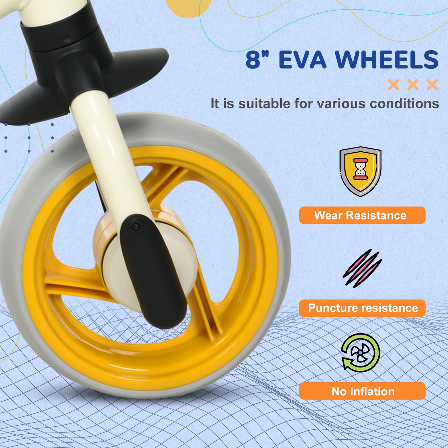 8" Balance Bike, Lightweight Training Bike for Children