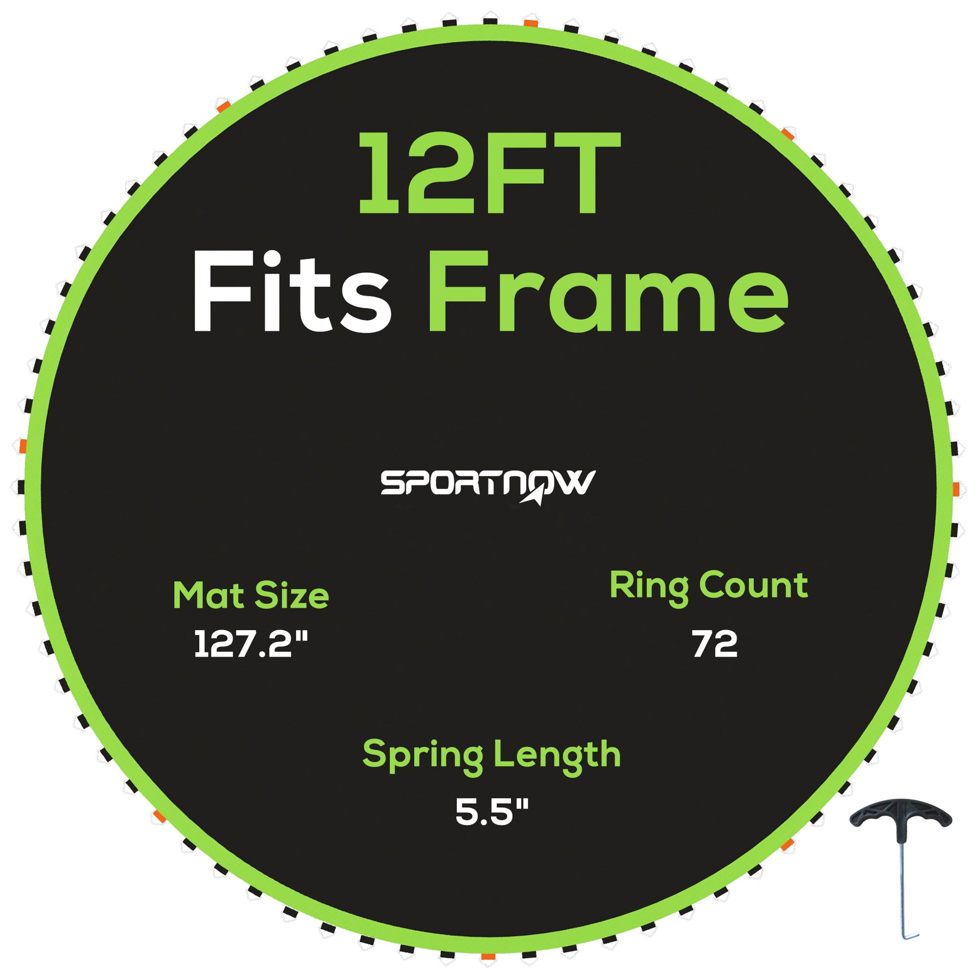 Replacement Trampoline Mat with Spring Pull Tool, 72 V-Hooks
