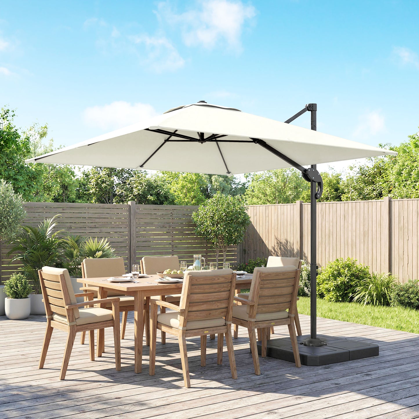 2.4 x 2.4m Cantilever Parasol with Umbrella Weights